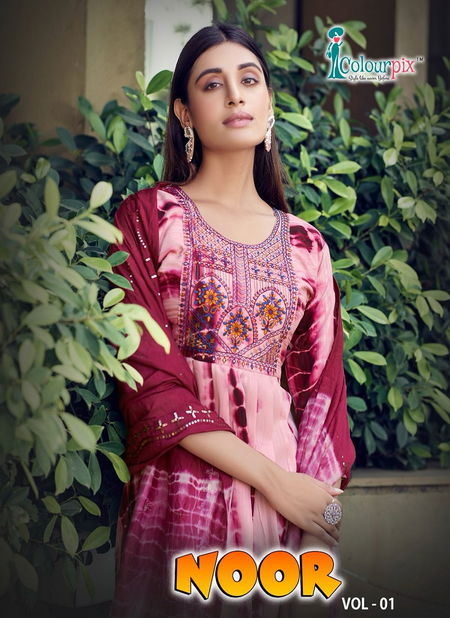 Colourpix Noor Vol 1 Viscose Printed Kurti With Bottom Dupatta Catalog Catalog